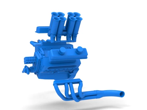 Engine of Vintage Pavement Sprint car Scale 1 to 25 3D Print Model