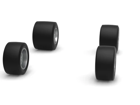 Wheel Set of Vintage Pavement Sprint car Scale 1 to 25 3D Print Model