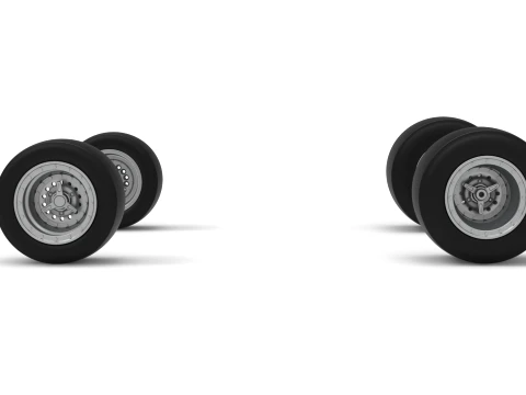 Wheel Set of Vintage Pavement Sprint car Scale 1 to 25 3D Print Model
