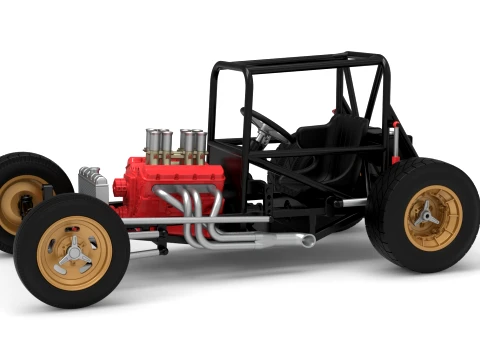 Vintage Dirt Supermodified stock car Base Version 2 Scale 1 to 25 3Dプリントモデル
