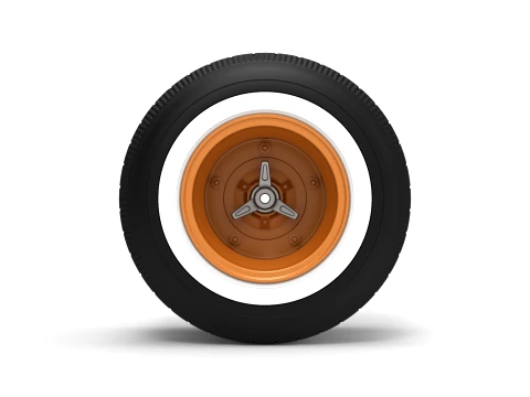Wheel of Vintage Dirt race car V8 Scale 1 to 25 3D Print Model