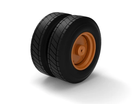 Wheel of Vintage Dirt race car V8 Scale 1 to 25 3D Print Model