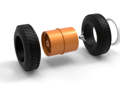 Wheel of Vintage Dirt race car V8 Scale 1 to 25 3D Print Model