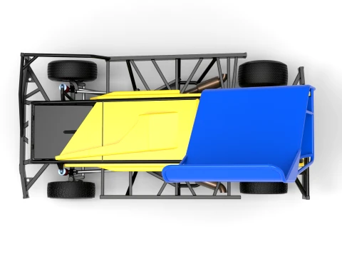 BriSCA Formula 1 Stock Car for Dirt Version 2 Scale 1 to 25 3D Print Model