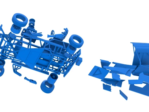 BriSCA Formula 1 Stock Car for Dirt Version 2 Scale 1 to 25 3D Print Model