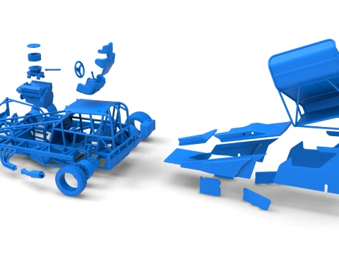 BriSCA Formula 1 Stock Car for Dirt Version 2 Scale 1 to 25 3D Print Model