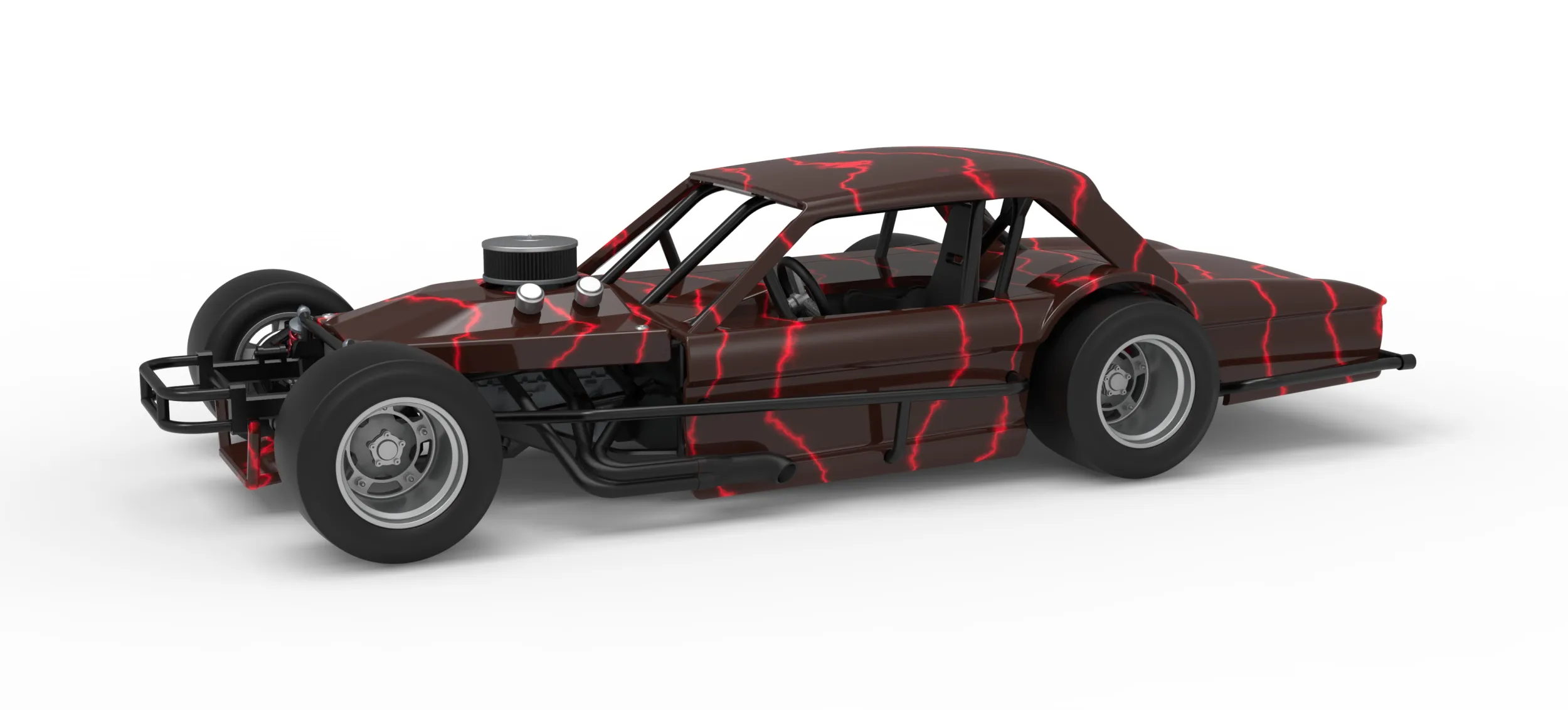Vintage Asphalt Modified stock car V13 Scale 1 to 25 3D Print Model .c4d .max .obj .3ds .fbx .stl .blend 