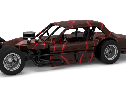 Vintage Asphalt Modified stock car V13 Scale 1 to 25 3D Print Model