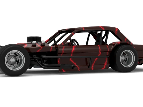 Vintage Asphalt Modified stock car V13 Scale 1 to 25 3D Print Model