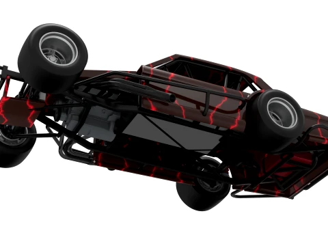 Vintage Asphalt Modified stock car V13 Scale 1 to 25 3D Print Model