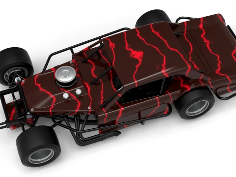 Vintage Asphalt Modified stock car V13 Scale 1 to 25 3D Print Model
