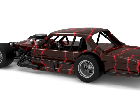 Vintage Asphalt Modified stock car V13 Scale 1 to 25 3D Print Model