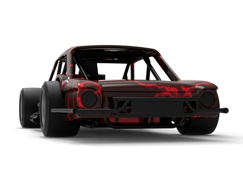 Vintage Asphalt Modified stock car V13 Scale 1 to 25 3D Print Model