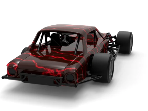 Vintage Asphalt Modified stock car V13 Scale 1 to 25 3D Print Model