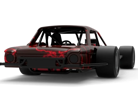 Vintage Asphalt Modified stock car V13 Scale 1 to 25 3D Print Model