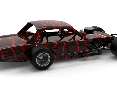 Vintage Asphalt Modified stock car V13 Scale 1 to 25 3D Print Model