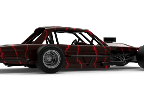 Vintage Asphalt Modified stock car V13 Scale 1 to 25 3D Print Model