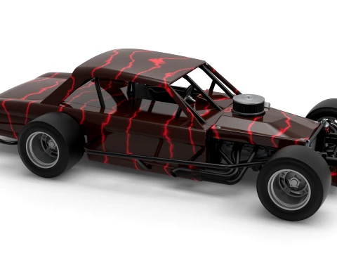 Vintage Asphalt Modified stock car V13 Scale 1 to 25 3D Print Model
