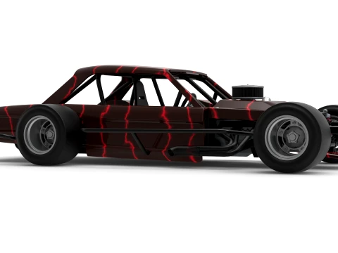 Vintage Asphalt Modified stock car V13 Scale 1 to 25 3D Print Model