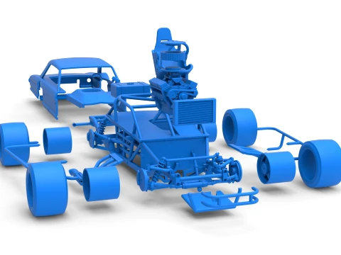 Vintage Asphalt Modified stock car V13 Scale 1 to 25 3D Print Model