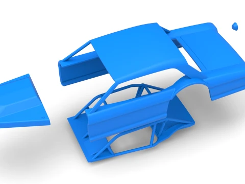 Shell of Vintage Asphalt Modified stock car V11 Scale 1 to 25 3D Print Model