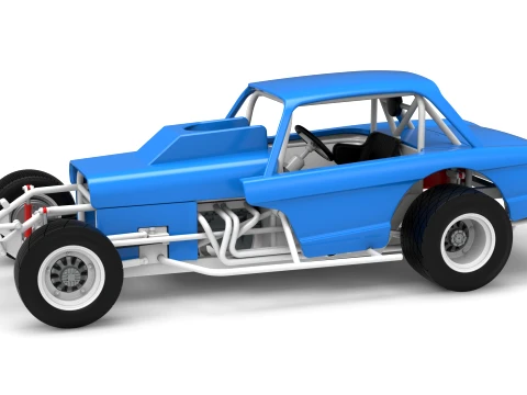 Vintage Dirt Modified stock car Version 10 Scale 1 to 25 Model do druku 3D