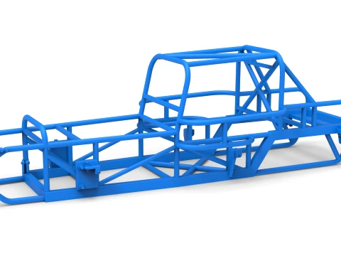 Frame of Vintage Dirt Modified stock car Version 6 Scale 1 to 25 Model do druku 3D