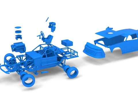 IMCA Stock car while turning Scale 1 to 25 3D Print Model