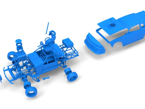 IMCA Stock car while turning Scale 1 to 25 3D Print Model