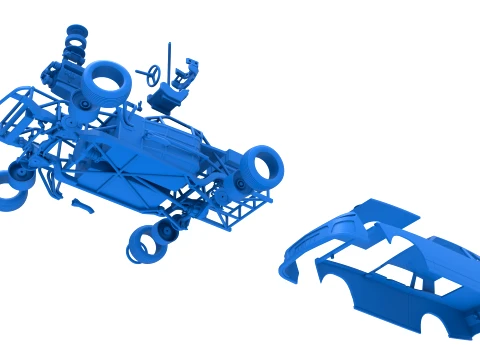 IMCA Stock car while turning Scale 1 to 25 3D Print Model