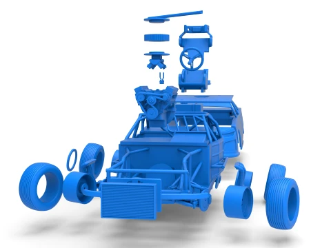 IMCA Stock car while turning Scale 1 to 25 3D Print Model