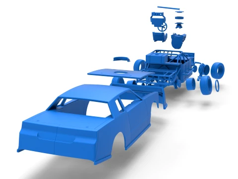 IMCA Stock car while turning Scale 1 to 25 3D Print Model