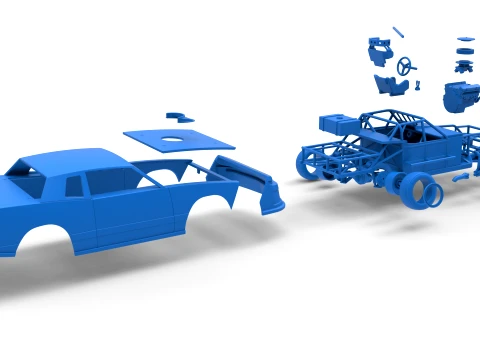 IMCA Stock car while turning Scale 1 to 25 3D Print Model