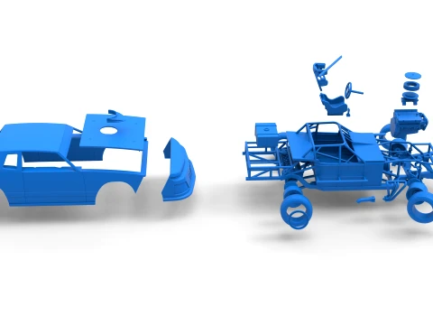 IMCA Stock car while turning Scale 1 to 25 3D Print Model
