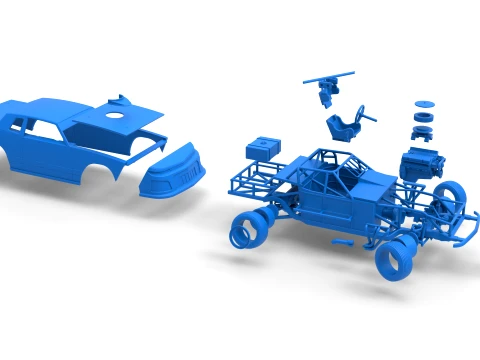 IMCA Stock car while turning Scale 1 to 25 3D Print Model