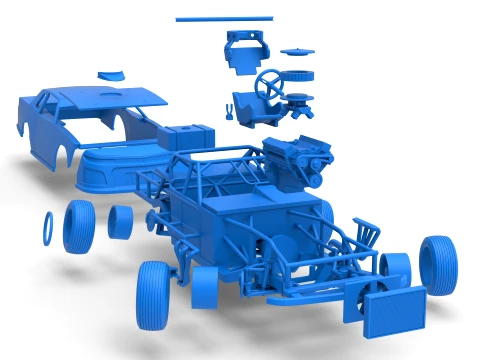 IMCA Stock car while turning Scale 1 to 25 3D Print Model