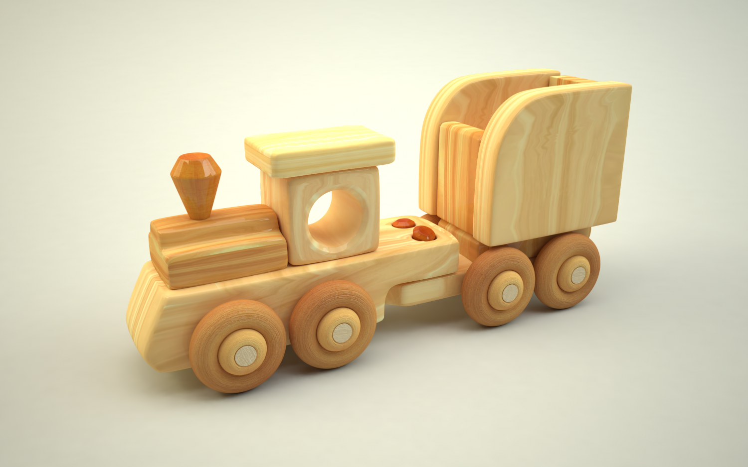 wooden train model