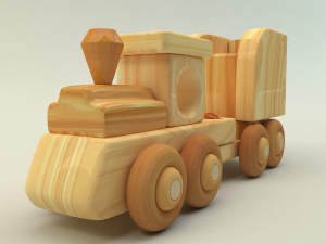 wooden train 3D Model