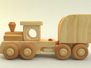 wooden train 3D Model