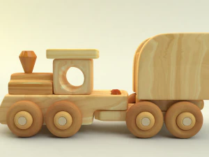 wooden train 3D Model