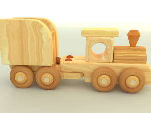 wooden train 3D Model