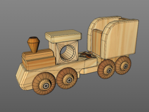 wooden train 3D Model