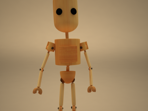 blake- wodden character 3D मॉडल