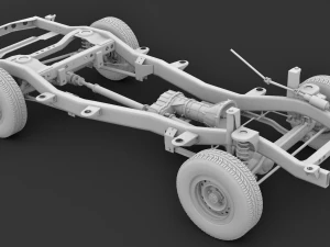 chassis and wheels toyota lc 80-105 3D Model