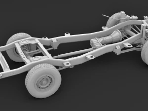 chassis and wheels toyota lc 80-105 3D Model