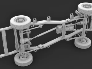 chassis and wheels toyota lc 80-105 3D Model