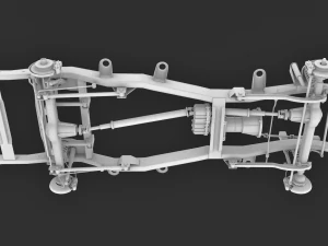 chassis and wheels toyota lc 80-105 3D Model