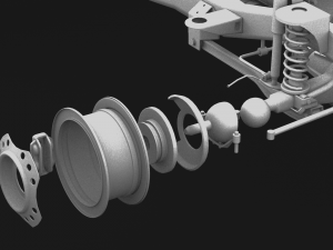 chassis and wheels toyota lc 80-105 Modello 3D