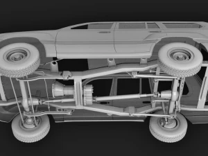 chassis and wheels toyota lc 80-105 3D Model
