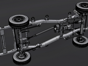 chassis and wheels toyota lc 80-105 Modello 3D